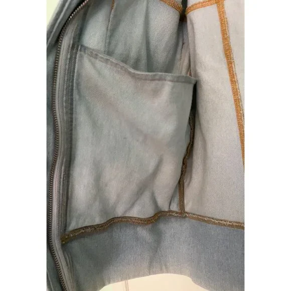 Hemsmith Jean Jacket Men’s Small Utility Zip Front Oversized Workwear Style Pock - Picture 12 of 13